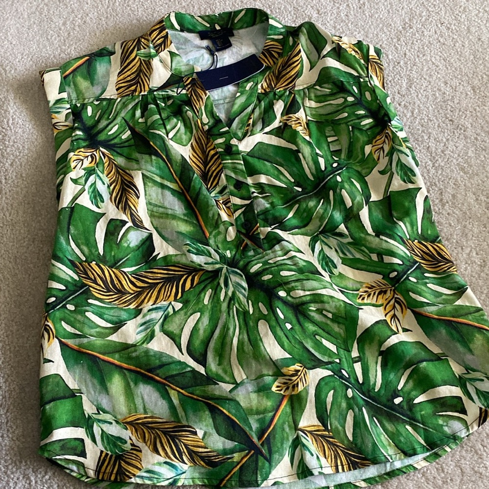 Rachel Roy NWT palm themed top - Picture 9 of 9